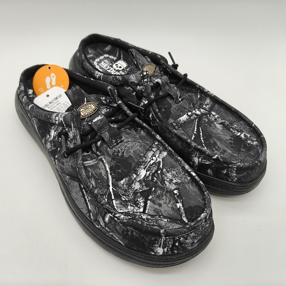 Hey Dude x Jelly Roll Wally Comfort Men's Size 13 Black Camo Slip On Shoes NEW